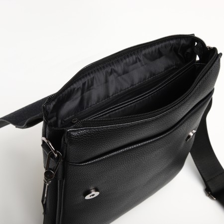 Male bag on the Textura valve, external pocket, black color-6