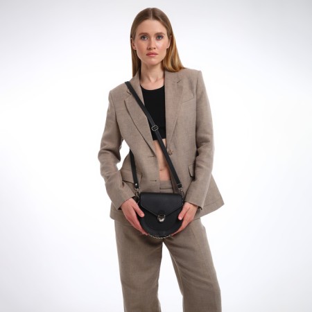 Women's bag Textura, messenger, small size, black color-8
