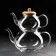A set of glass teapots with a bamboo cover and a metal sieve, 480 ml, 1.2 l, 2 pcs