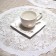 Openwork napkin, CANNA, Circle 40 cm, white color