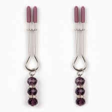 BDSM Assessor Okopoki, steam clamps with beads, metal, plastic, purple