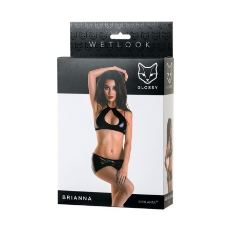 Glossy Brianna set from Wetlook, Black, XL-4