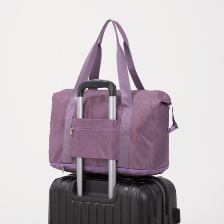 Sports bag with lightning, with an increase, external pocket, lilac color-4