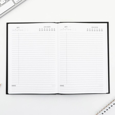 Diary A5, 160 l. Solid cover "Black"-2