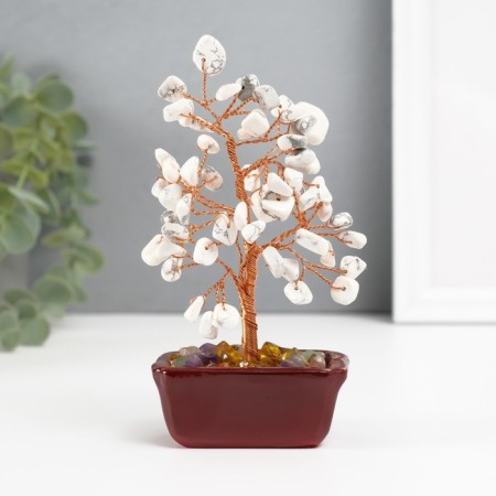 Bonsai souvenir "Cash tree with marble" 60 stones 12.5x5.2x7 cm