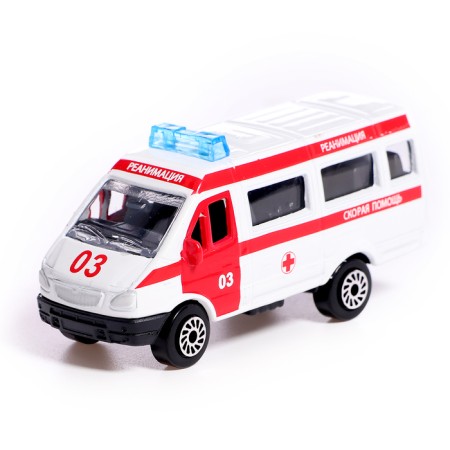 Metal machine “Kamaz evacuator”, 12 cm, doors, movable parts, inertia, ambulance 7.5 cm are opened-8