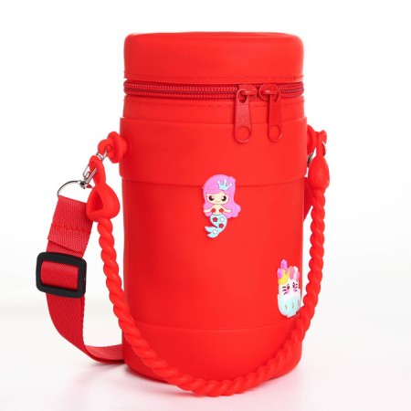 Bag's bag with lightning, stickers mix, red color