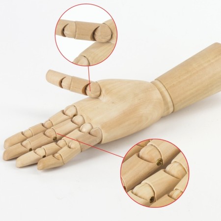 Wooden figure "Anatomical details: left male hand", height 30 cm, brauberg-7