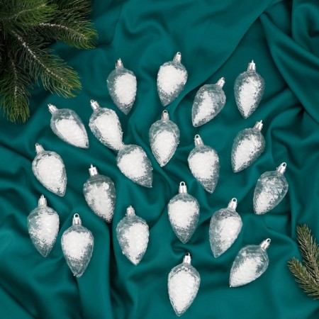 Set of jewelry plastic 20 pcs "Cold of the light bulb" 3x4 cm, white
