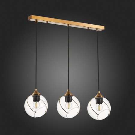 Suspended EVOLUCE lamp. Sle103103-03. Satturo. 3x60 watts, E27, 65.5x15 cm, golden color-4