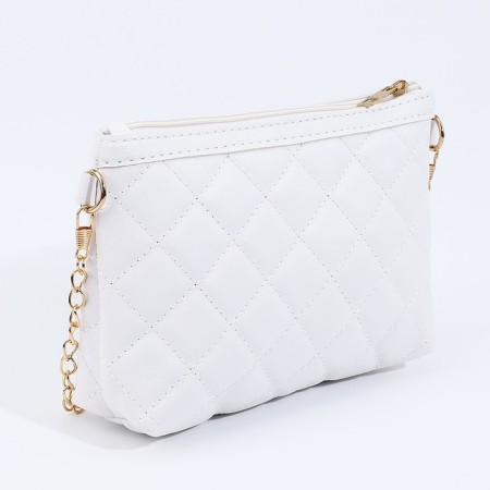 Bag Cross-Bodi with a zipper, white color-1