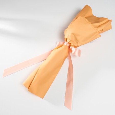Bouquet of soap petals "Rose in the ball" Orange 8.5x8.5x36 cm-4
