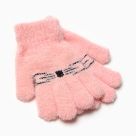 Ploves for children, pink color, size 14-15 (4-8 years)-1