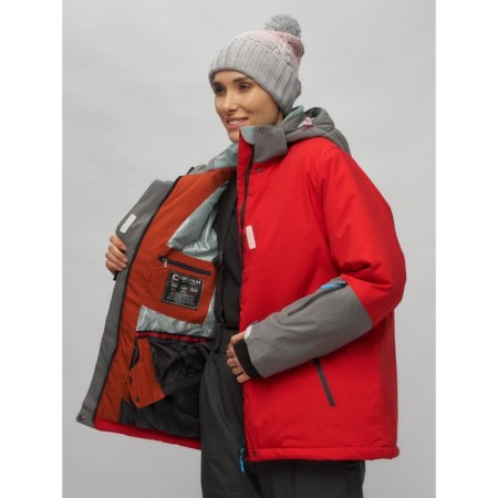 Ski suit female, size 52, red color-9