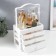 Cosmetics box plastic "Rombs. White. 3 boxes" 42x16.5x25 cm