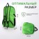 Folding backpack on lightning from textiles, 5 pockets, green color