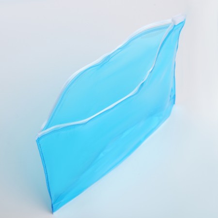 Cosmetic bag with zip-gl., Blue color-2