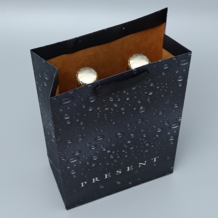 Gift package for two bottles, packaging, Black, 35 x 20 x 9 cm-2