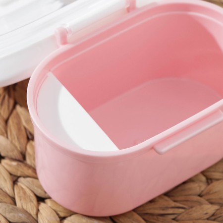 Plastic jar for bulk products "pleasure", oval, with a spoon, 13.5 × 9.5 × 8.5 cm, color mix-2