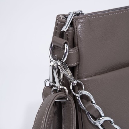 Cross-Bodi bag with zipper, bronze color-4