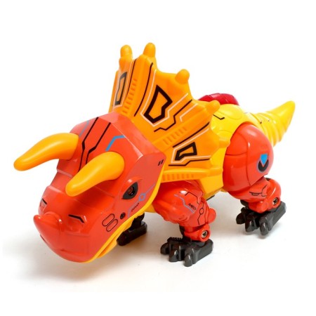 Dinobot robot reacts to touch, light and sound effects, metallic, orange color-1