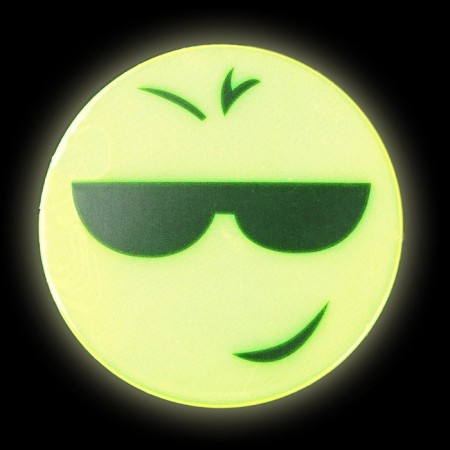 Reflective stickers "smiles", d = 5 cm, 4 pcs on the sheet, yellow color-3