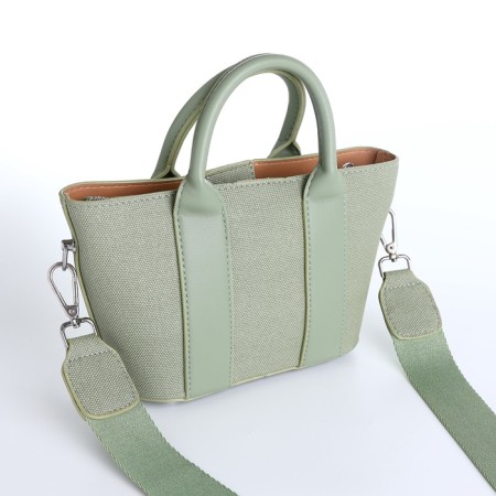 Bag Female Tout with zipper, green color-4