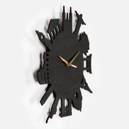 Wall clock, series: interior, "Wonders of the World", smooth move, D-40 cm, mod. 8840-2