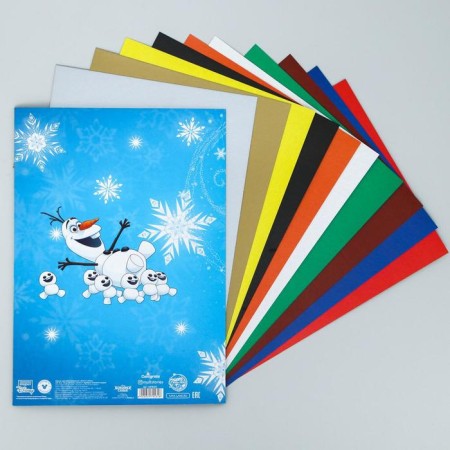Cardboard color, A4, 10 sheets, 10 colors, coated, one -sided, in a folder, 240 g/m², cold heart-2