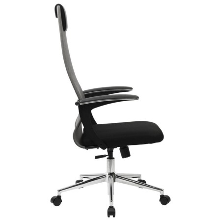 Кресло для руководителя BRABIX PREMIUM Ultimate EX-801 хром, сетка Х2, черный/серый-3