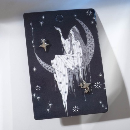 Earrings Metal "Starship", Color Silver-2