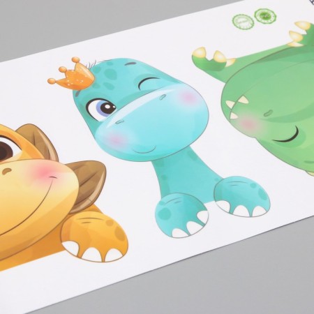 Sticker Plastic Interior Color "Dinosaurs kids" 16.5x46 cm-1