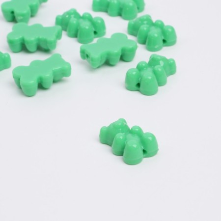 Bead "Bear marmalade" (set 10 pcs.), 1.8 × 1.2 × 0.8 cm, green color-1