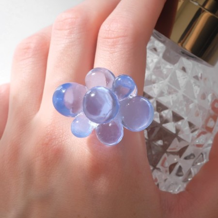 Ring "Molecules", Blue color, 17 size-1