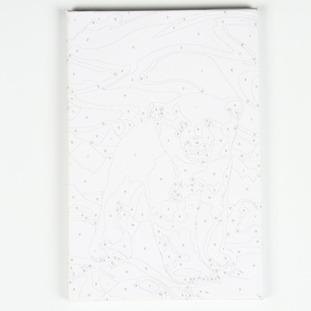 New Year's picture on numbers on canvas with the subframe "New Year! White Bear ", 20 x 30 cm-1