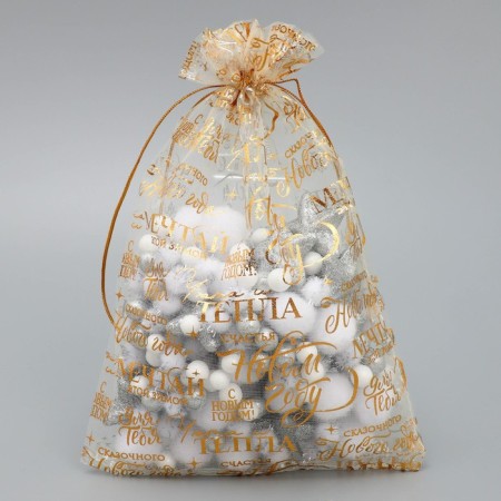 Bag gift organza "For you", 16 x 24 cm +/- 1.5 cm, New Year