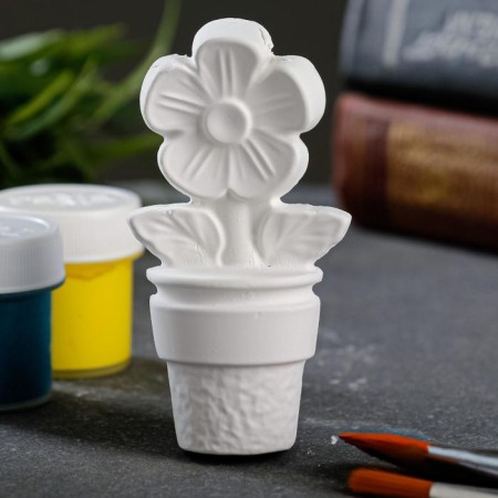 Figure for coloring "Flower in a pot" White, 4x3x8.7cm-2