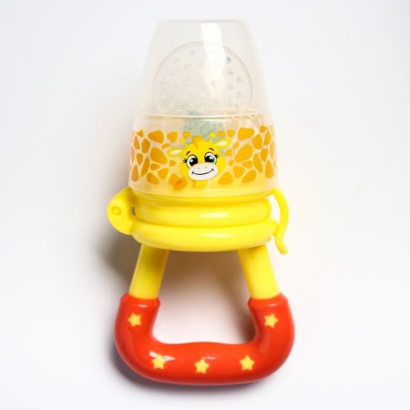 Nibbler "Girafics", with silicone mesh, yellow/red color-1