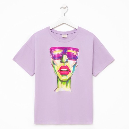 Women's T-shirt Minaku "Girl" Lilac color, rr 46-5