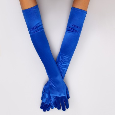 Carnival accessory - gloves 55cm, blue color-1