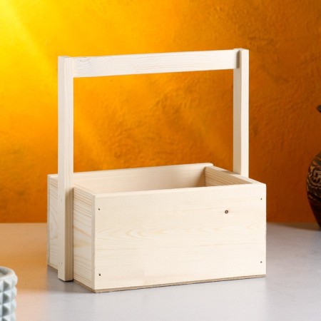 Kashpo wooden 20 × 15 × 11 (25) cm Elegant "Restayl Classic", with a handle handle beautifully