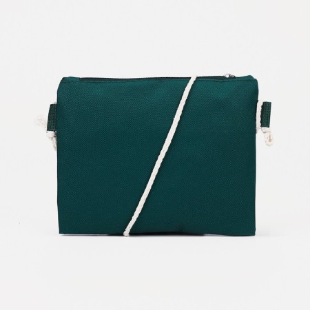 A backpack with a zipper, an outer pocket, a set of a chover, bag, green color-11