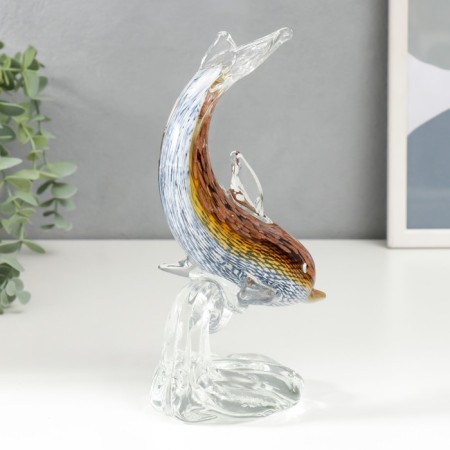 Souvenir Glass "Dolphin on the Wave" under the Muranian glass mix 20.5x10 cm-3