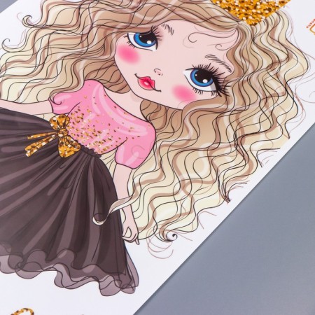 Stick plastic interior color "Baby in a black skirt" 30x60 cm-2