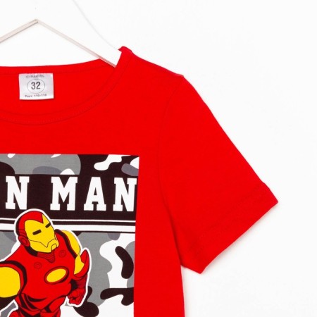 Футболка детская "Iron man" Мстители, рост 86-92, красный-2
