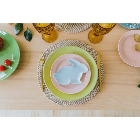 Ceramic Serving Dolyana "Cuties. Bunny ", 17.8 × 12.7 × 1.5 cm, blue color-5