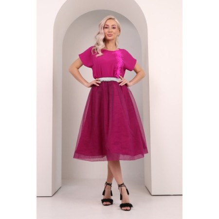 Female skirt, size 52, Fuchsia color-4