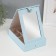 The casket to the leatherette for decorations with the mirror "Panda and shells" Blue 15x21.5x5.5 cm