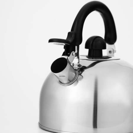A kettle with a stainless steel whistle “Black Night”, 3 l, fixed handle, chrome color-3