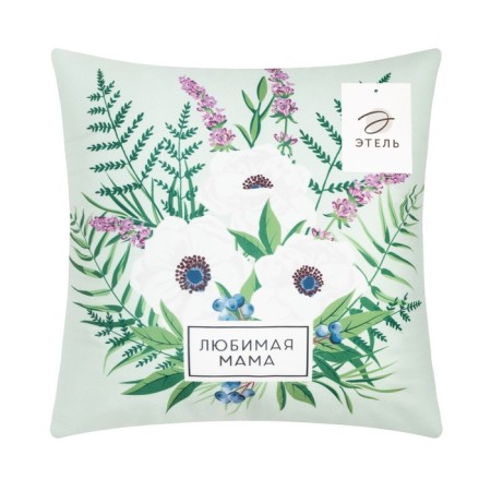 Pillow Ethel "Beloved Mom" ​​40x40 cm, velor, 100% p/e-4